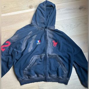 Balenciaga Mud Navy Polo Zip Up